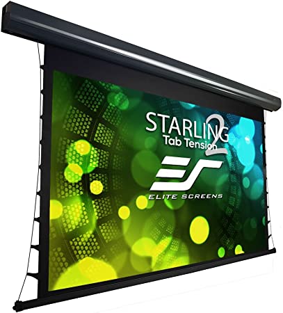 Elite Screens Starling Tab-Tension 2, 120" 16:9, 12" Drop, Tensioned Electric Motorized Projector Screen, STT120UWH2-E12