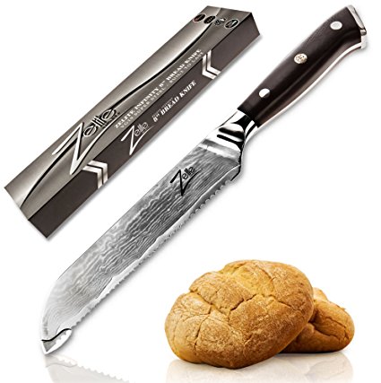 ZELITE INFINITY Bread Knife 8 Inch - Best Quality Japanese VG10 Super Steel, 67 Layer High Carbon Stainless Steel - Razor Sharp Serrated Edge, Never Needs Sharpening, Stain & Corrosion Resistant