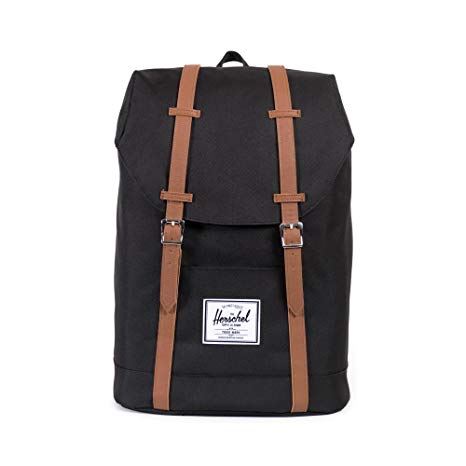 Herschel Retreat BackPack Casual Daypack, 43 cm, 19.5 liters, Black (Schwarz/Tan)