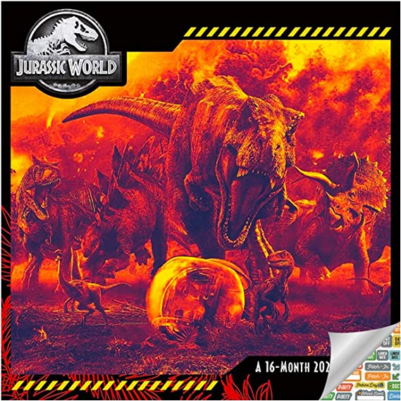 Jurassic World Calendar 2021 Bundle - Deluxe 2021 Jurassic World Wall Calendar with Over 100 Calendar Stickers (Jurassic World Gifts, Office Supplies)