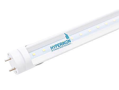 Hyperikon T8 T10 T12 2ft LED Bulbs, Fluorescent Replacement Tube, Dual-End Powered, 8W (25W Equiv.), 4000K, Clear, 1150 Lumens, Shatterproof, Shop Light for Kitchen, Garage, Warehouse