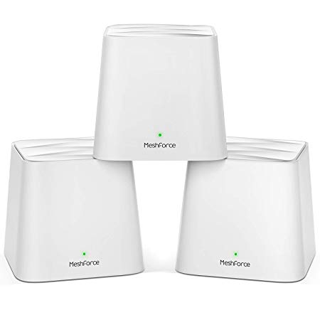 Meshforce Whole Home Mesh WiFi System (3 Pack), Dual Band AC1200 Router Replacement for Seamless and High Performance Wireless Coverage up to 6  Bedrooms