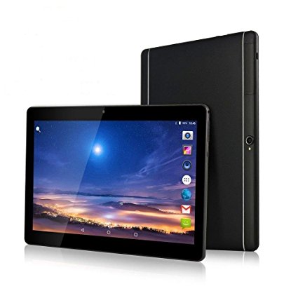 Huashe 10 inch 3G Unlocked GSM Phone Call Tablet Android 6.0 Octa Core IPS Screen Dual Sim Card Slots Dual Cameras GPS Wifi Bluetooth (Alloy Metal Black)