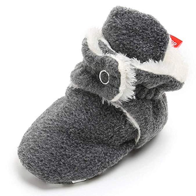 TIMATEGO Newborn Baby Boys Girls Premium Fleece Booties Non Slip Slipper Socks Infant Toddler First Walker Crib Shoes