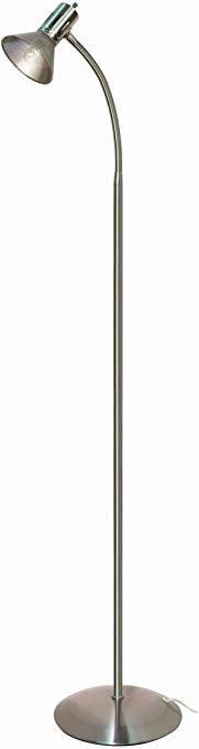 Satco Products 60/864 Goose Neck Floor Lamp, Brushed Nickel