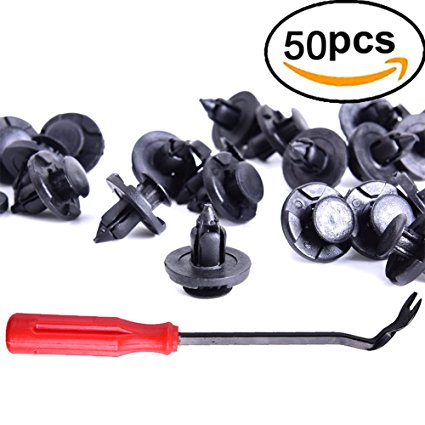 50 Pcs Nissan Retainer Clips And One Plastic Fastener Remover - Stronger Than Original