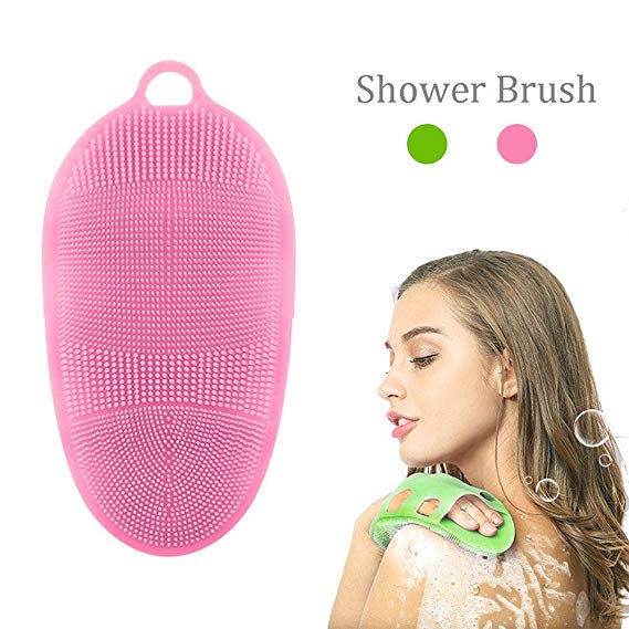 Soft Silicone Body Brush Body Wash Bath Shower Glove Exfoliating Skin SPA Massage Scrubber Cleanser 100% Pure Silicon Materia Body Brush Shower Brush By Aolvo