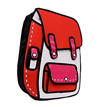 Genius_Baby 3D Jump Style 2D Drawing From Cartoon Paper Bag Comic 3D Shoulders Bag Backpack