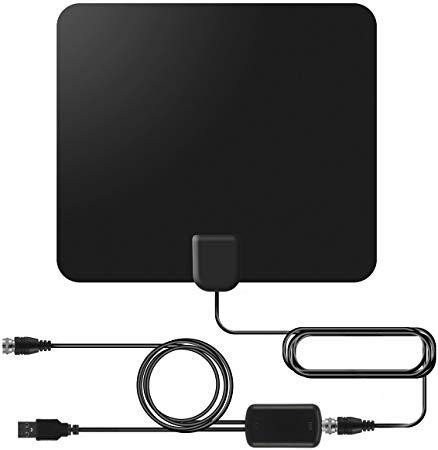 Ohderii TV Antenna, 50-85 Miles Amplified Range Digital HDTV Antenna， Support 1080p & 4K UHD TV and Amplifier Signal Booster,13ft Cable