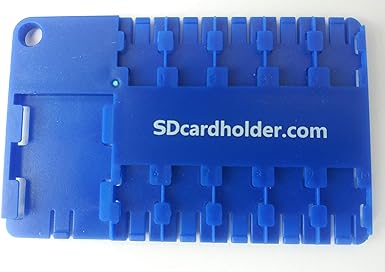 Micro SD Card Holder Case Blue Holds 10 Micro SD Memory Cards and 1 Adapter. US Shipper!