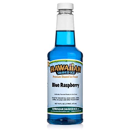 Hawaiian Shaved Ice Blue Raspberry Snow Cone Syrup, 1 Pint