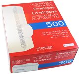 Top Flight PSTF10NWT 10 Envelopes Strip and Seal Security Tinted White Paper 24 lb 500 Count