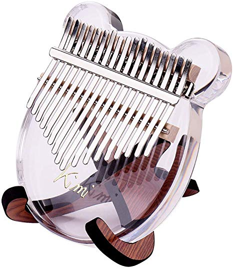 Kalimba,Mbira,17-Key Thumb Piano Transparent Acrylic Material   Wooden Stand Holder for 10-key 17-key Kalimbas