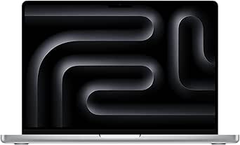 Apple 2023 MacBook Pro Laptop M3 Chip mit 8‑Core CPU, 10‑Core GPU: 14,2" Liquid Retina XDR Display, 8 GB gemeinsamer Arbeitsspeicher, 1 TB SSD Speicher. Funktioniert mit iPhone/iPad, Silber