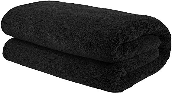 American Bath Towels, 650 GSM Premium Hotel and Spa Quality Organic Turkish Cotton, 40x80 Oversized Soft and Absorbent Bath Sheet Towel, Coal Black