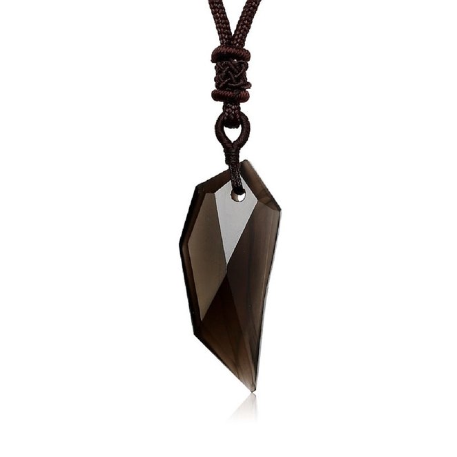 Natural Ice Obsidian Spike Amulet Pendant Necklace Couple Jewelry