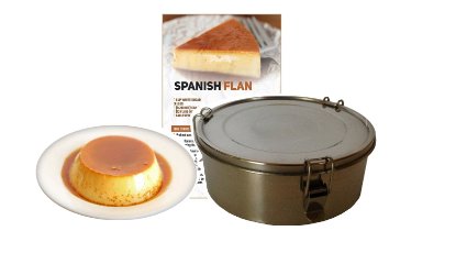 Flanera Flan Maker 1.4 quart Stainless Steel Recipes Included