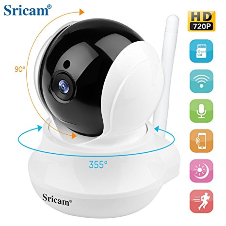 monitor camera Sricam SP020 IP Wireless camera ,720P HD Two-way Audio Night Vision with Camera, for Pet Baby Monitor,Home Security Camera Motion Detection Indoor Camera with Micro SD Card Slot