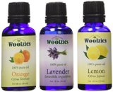 Woolzies Essential Oil Gift Set of 3 Oils Lavender Sweet Orange and Lemon Essential Oil
