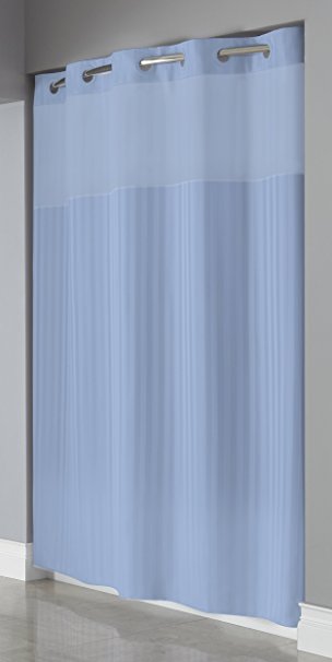 Hookless RBH35MY044 Victorian Stripe Shower Curtain -  Crystal Blue