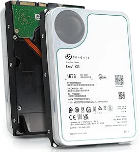 Seagate Exos X24 16TB SATA 6Gb/s 512e/4Kn Enterprise HDD with FastFormat and PowerBalance Features (Renewed)