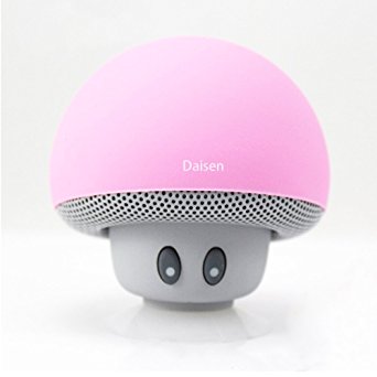 Daisen-tech Mushroom Mini Wireless Portable Bluetooth 4.1 Speakers with Mic for Iphone /Ipad /Laptop Samsung HTC Lg Sony Cell Phones(Pink)