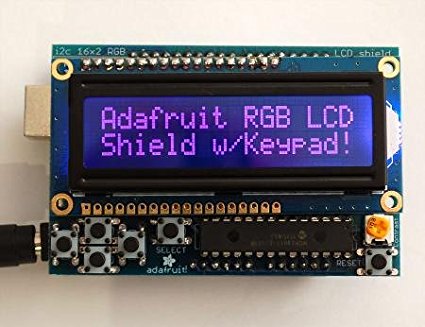 RGB LCD Shield Kit with 16x2 Character Negative Display-Uses Only 2 Pins
