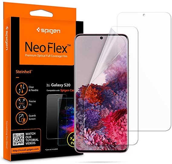 Spigen NeoFlex Screen Protector Designed for Samsung Galaxy S20 (2020) [2 Pack] - Case Friendly