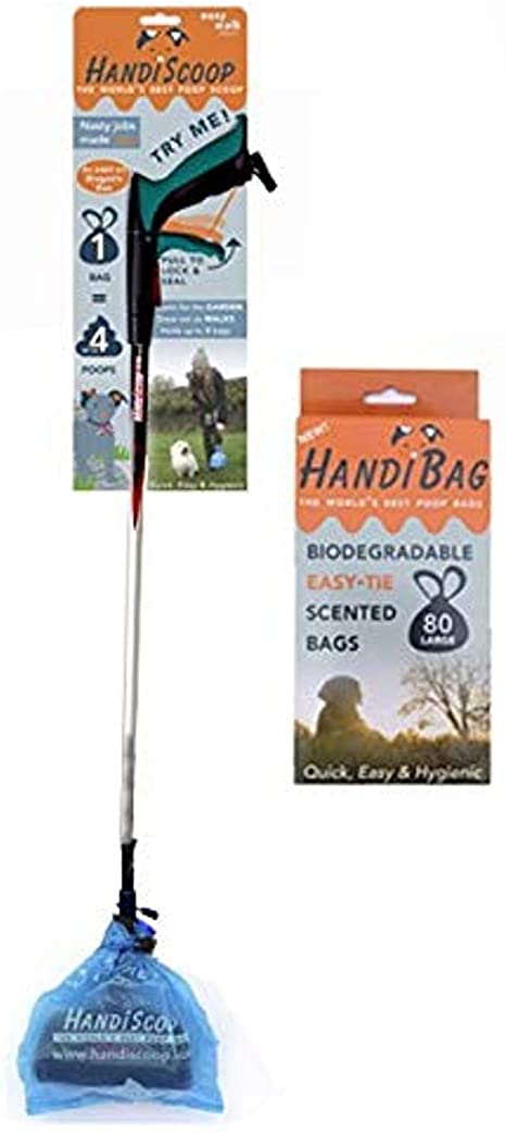 Small Pet HandiScoop Poop Scoop w/ 80 Biodegradeable (85 cm)