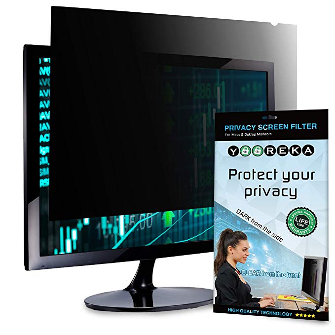 Reversible Computer Privacy Screen, 22 inch - (16:10) Aspect Ratio :: Anti Glare Filter with Blue Light Protection :: Reduces Eye Strain, Blocks 96% UV Radiation :: with Installation Kit