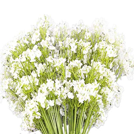 Bringsine Baby Breath/Gypsophila 24Inch Long Wedding Decoration White Colour Silk Artificial Flowers 30 Pieces/lot