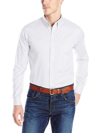 Dockers Men's Long-Sleeve Solid Button-Front Shirt