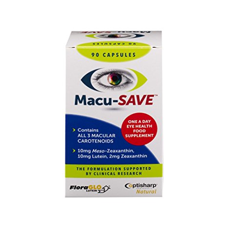 Macu-SAVE Eye Supplement for Macular Health with Meso-Zeaxanthin/Lutein and Zeaxanthin - Pack of 90 Capsules