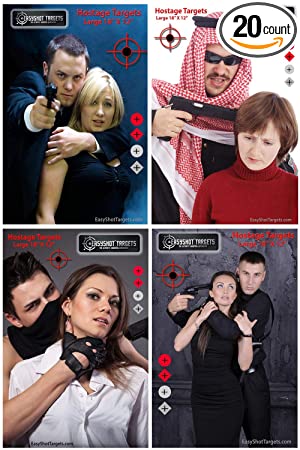 40-Pack - 18" X 12" Hostage Targets for Shooting Featuring Photo-Realistic Designs | 10 Sheets of Each Design | Bad Guy Paper Targets Near Wholesale Prices | Ideal for Law Enforcement Training.