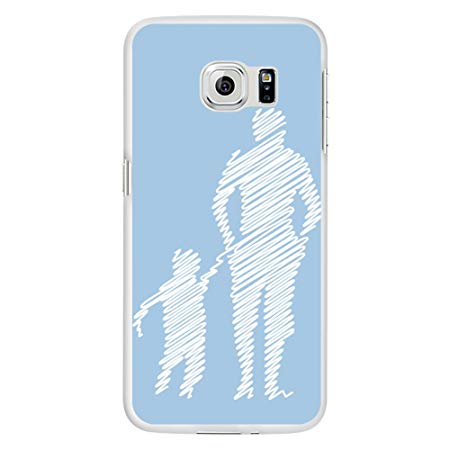 EUNOMIA Warmth Two Generations Father's Back Hard PC Phone Case Cover For Apple iPhone Samsung - 1# Blue for Samsung Galaxy S7 Plus