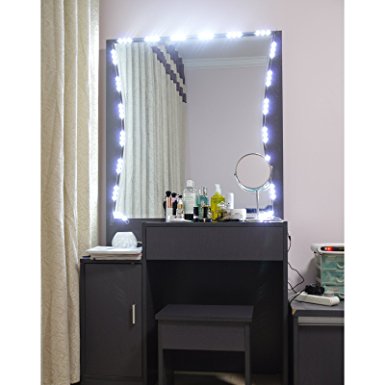 PENSON & CO. Lighted Mirror LED Light for Cosmetic Makeup Vanity Mirror Kit, 20 LED Lights