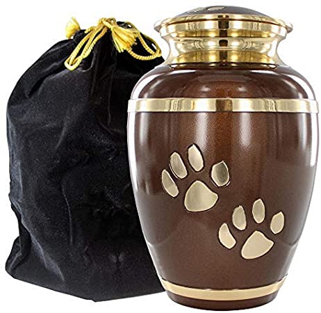 Brown Medium Pet Urn for Dogs Ashes – A Loving Resting Place for Your Special Dog or Cat – for Medium Pets up to 42 Pounds