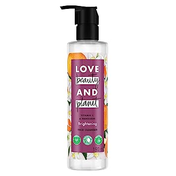 Love Beauty & Planet Vitamin C & Mandarin Face Cleanser | Face wash for bright & radiant skin | Plant based cleanser, 190ml