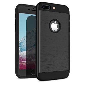 iPhone 8 Plus Case , iPhone 7 Plus Case, A-Maker Shockproof Full Protective Anti-Scratch Resistant of Heavy Duty Dual Layer Rugged Case for Apple iPhone 7 Plus, iPhone 8 Plus (Black)