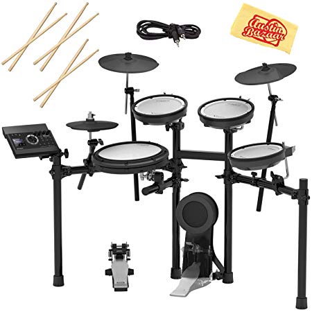 Roland TD-17KV Electronic Drum Set Bundle with 3 Pairs of Sticks, Audio Cable, and Austin Bazaar Polishing Cloth