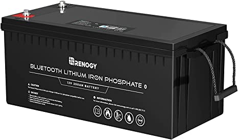 Renogy 12V 200Ah LiFePO4 Lithium Battery Deep Cycle Battery Smart Lithium Iron Phosphate Battery, with Bluetooth, 2000  Life Cycles, for RV Marine Trailer