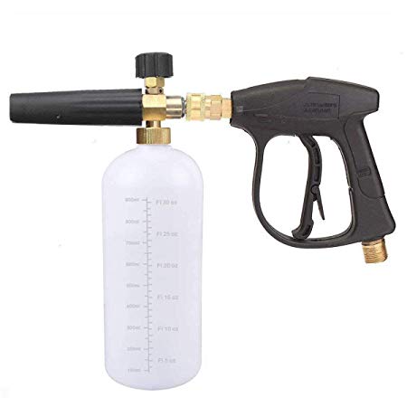 JWGJW Foam Cannon, Pressure Washer Spray Nozzle Tips Multiple Degrees, 1/4 INCH (2.5 GMP) .car wash. (Foam Cannon and high Pressure Cleaning Gun)