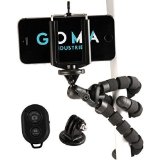 Flexible Tripod with 360 degree head and quick release plate GOMA Squid- Strong Mount Malleable legs Beautiful Design plus smartphone adapter and Bluetooth remote control- Best with Iphone 4 5 6 Samsung Galaxy S2 S3 S4 S5 S6 Plus FREE Gopro mount - Compatible with Gopro Hero3 4 Session and All Gopro Editions - Compatible with all quarter-inch mount point and shoot Sony Canon and Olympus cameras - High Quality Lightweight and durable ideal for travel portraits and selfies - Bend the rules of photography now
