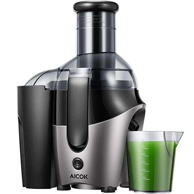 Juicer Juice Extractor, Aicok Juicer Whole Fruit and Vegetable with 75mm Wide Mouth, Juicer Machine with Non-Slip Feet, Overload Protection Centrifugal Juicer for Fruits and Vegetable, 500W, BPA-Free