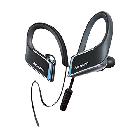 Panasonic WINGS Best in Class Wireless Bluetooth In Ear Earbuds Sport Headphones with Mic   Controller and Flashing LED's RP-BTS50-K (Jet Black) with Travel Case, iPhone, Android Compatible