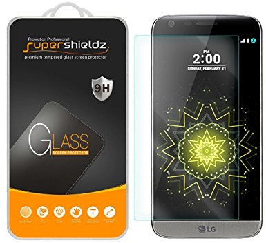 [2-Pack] LG G5 Tempered Glass Screen Protector, Supershieldz Anti-Scratch, Anti-Fingerprint, Bubble Free, Lifetime Replacement Warranty