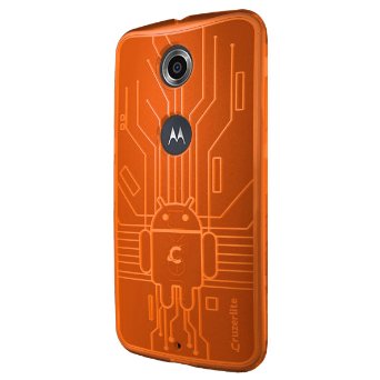 Nexus 6 Case Cruzerlite Bugdroid Circuit TPU Case Compatible for Google Nexus 6  Motorola Nexus 6 2014 Release - Orange