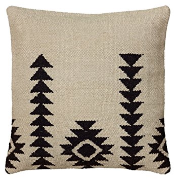 Rizzy Home T05807 Woven Southwestern Patten Decorative Pillow, 18 by 18-Inch, Ivory
