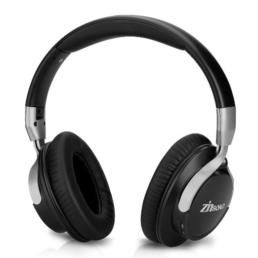 Zinsoko 861 SoulTies Wireless Bluetooth v4.1 Noise-Cancelling Headphones, with Built-in Microphone and 3.5mm Audio Cable Wired (Midnight Darkness)