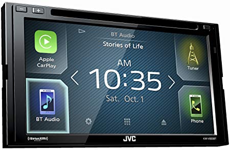 JVC KW-V830BT Double DIN Bluetooth in-Dash DVD/CD/AM/FM Car Stereo Receiver w/ 6.8" Touchscreen LCD Display, Apple Car Play, Android Auto (Certified Refurbished)